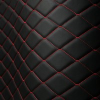 Экокожа стёганая «intipi» Kite (чёрный/красный, ширина 1.35 м, толщина 5.85 мм)