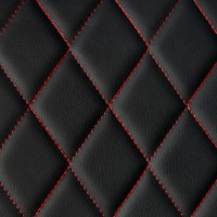 Экокожа стёганая «intipi» Rombus (чёрный/красный, ширина 1.35 м, толщина 5.85 мм)