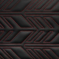 Экокожа стёганая «intipi» Plumage (чёрный/красный, ширина 1.35 м, толщина 5.85 мм)