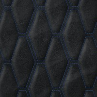 Замша искусственная стёганая «intipi» Loza (чёрный/синий, ширина 1.35 м, толщина 5.9 мм)