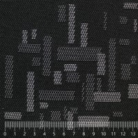 Жаккард оригинальный «Абстракция» на поролоне (чёрный, ширина 1,70 м., толщина 4,5 мм.) огневое триплирование