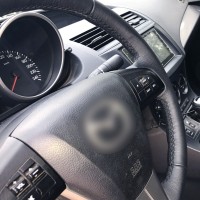 Оплетка на руль из натуральной кожи Mazda 5-II (CW) 2010-2015 г.в. (для замены штатной кожи, черная)