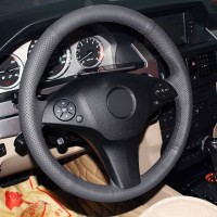 Оплетка на руль из «Premium» экокожи Mercedes-Benz C-Class C180, C200, C350, C300 (черная)